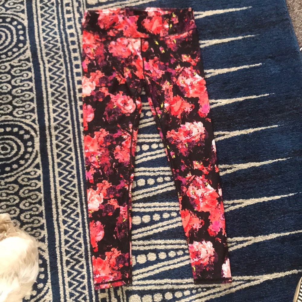 Bright floral yoga pants